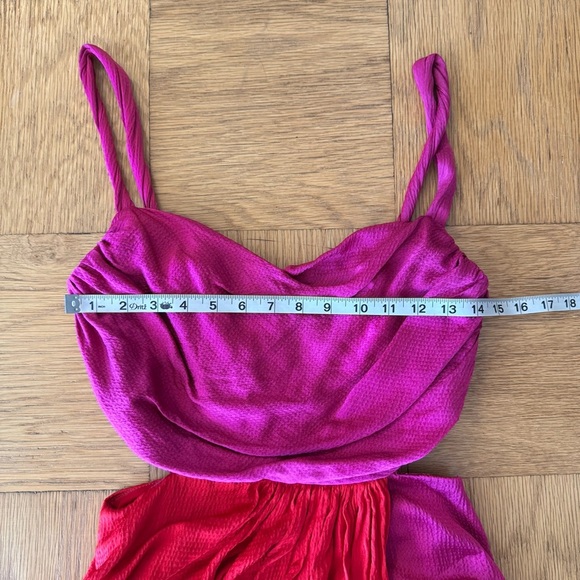 Amur 4 Persey Twist Strap Dress Raspberry Sorbet Red Purple Cowl Neck Ruched - Picture 5 of 7
